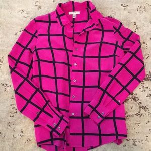 J Crew Collection Silk Windowpane Blouse